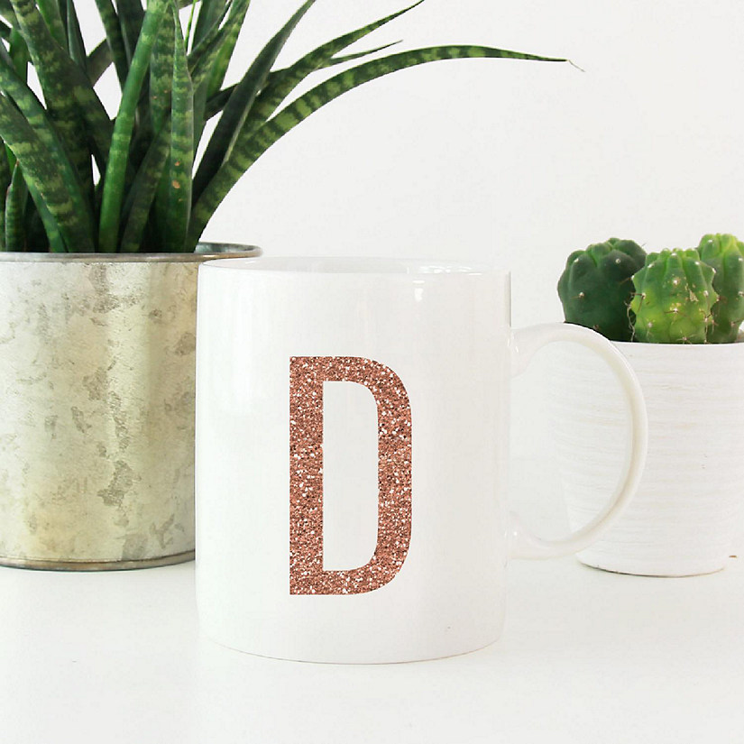 Rose Gold Faux Glitter D Ceramic Mug Image