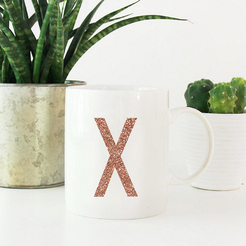 Rose Gold Faux Glitter X Ceramic Mug Image