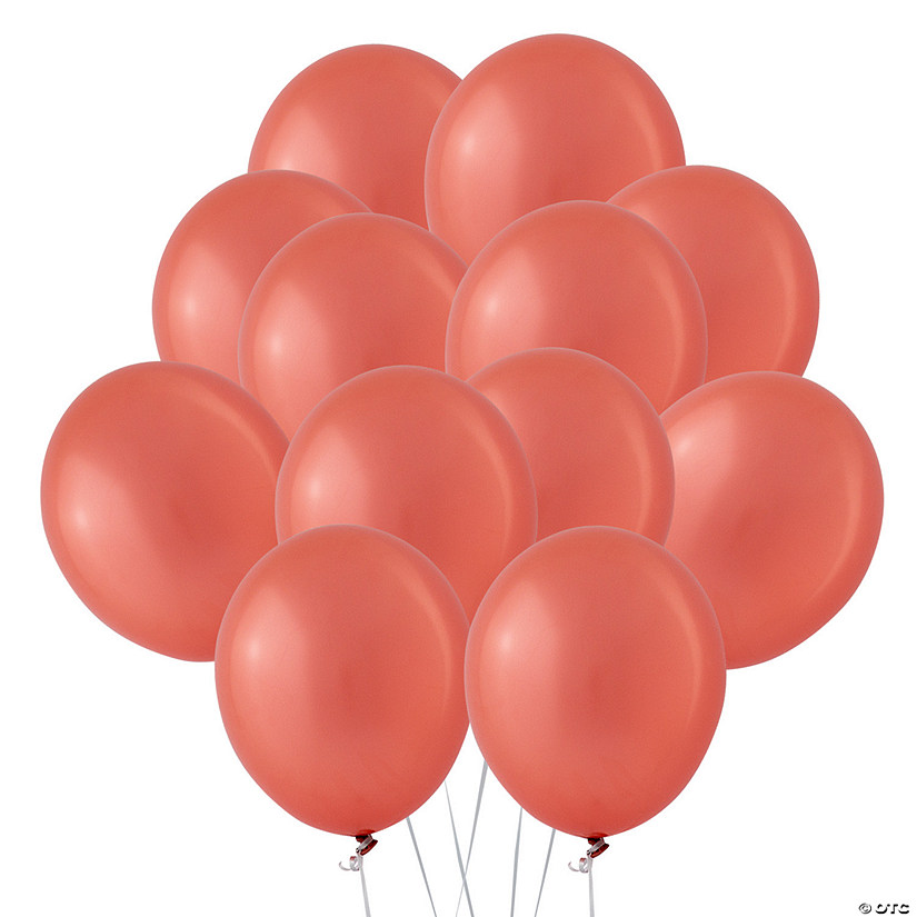 Rose Gold Metallic 11" Latex Balloons - 25 Pc. Image