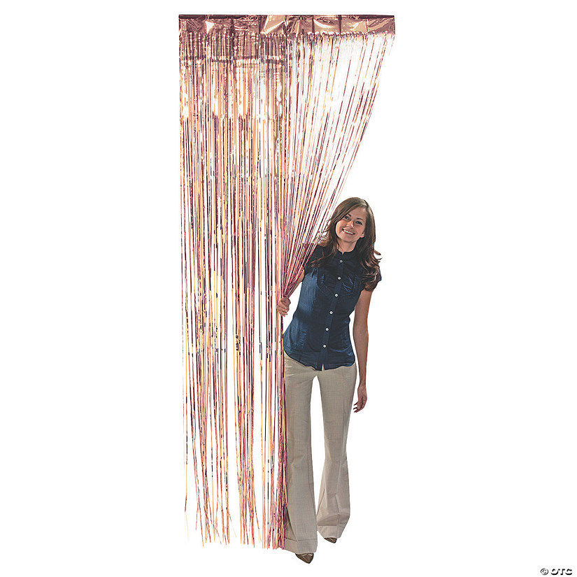 Rose Gold Metallic Fringe Door Curtain Image