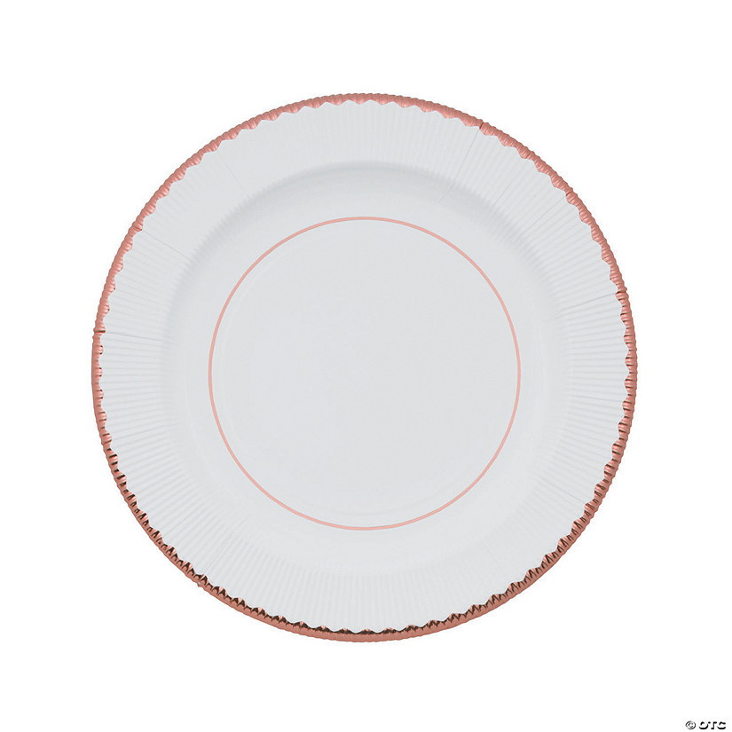 Rose Gold Rimmed Paper Dinner Plates Oriental Trading