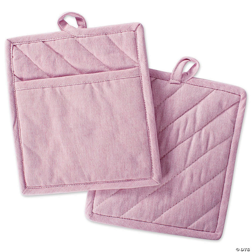Rose Solid Chambray Potholder (Set Of 2) Image