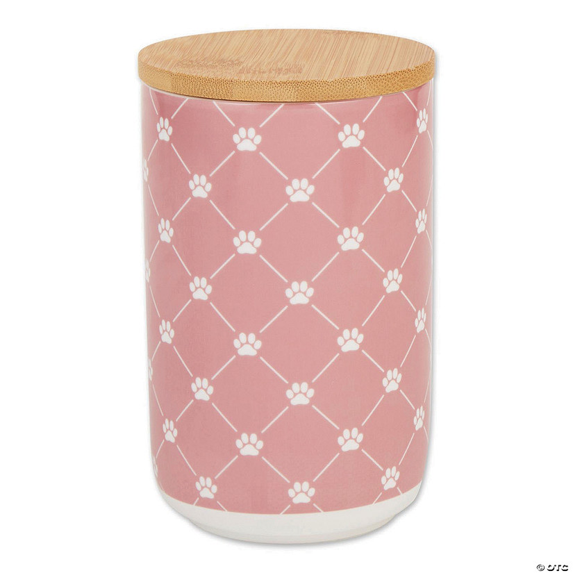 Rose Trellis Paw Ceramic Treat Canister Image