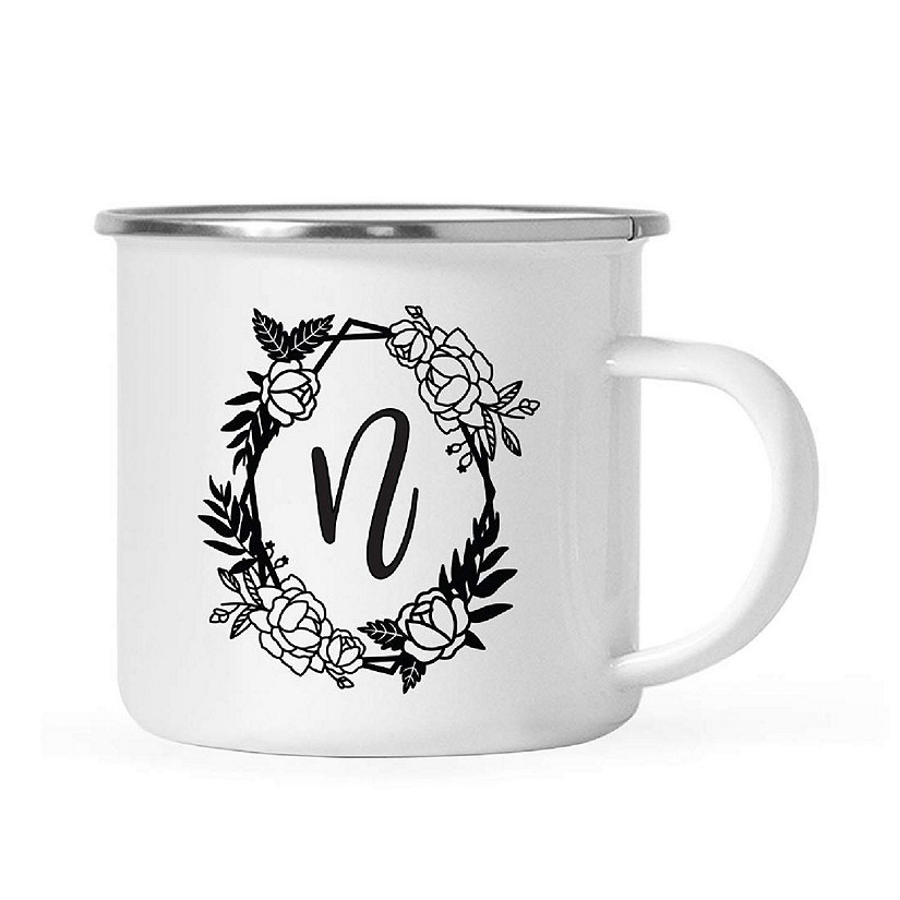 Roses Monogram N 11oz Campfire Mug Image