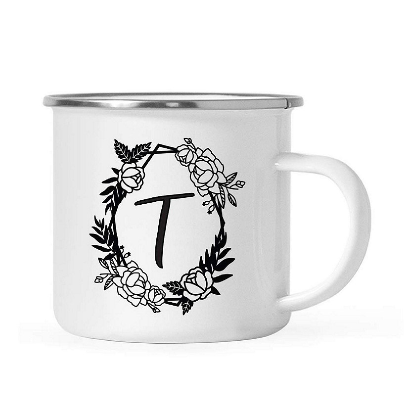 Roses Monogram T 11oz Campfire Mug Image