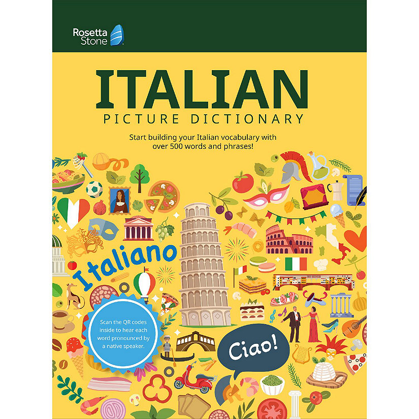 Rosetta Stone Italian Picture Dictionary, Italy Vocabulary Builder and Language Learning Book, Learn to Read and Pronounce Basic Sight Words, Common Phrases, Image