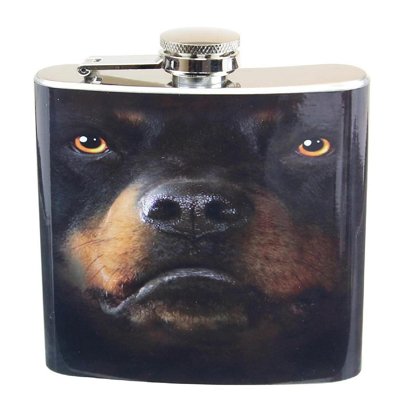 Rottweiler Face 7oz Flask Image