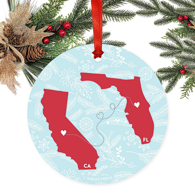 Round Keepsake Ornament, CA &amp; FL Image