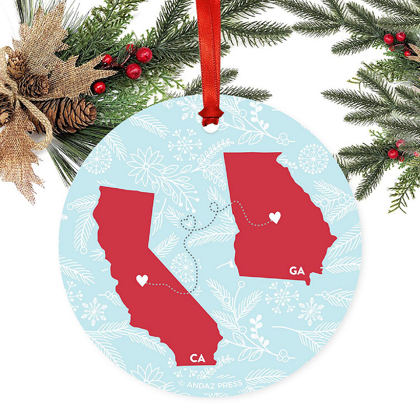 Round Keepsake Ornament, CA &amp; GA Image