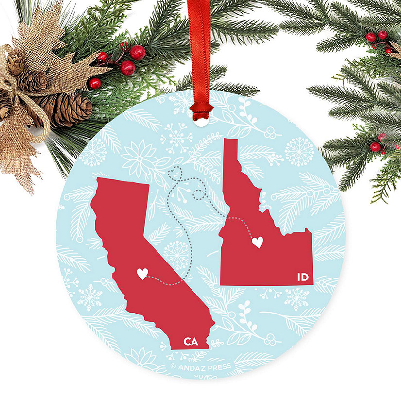 Round Keepsake Ornament, CA &amp; ID Image