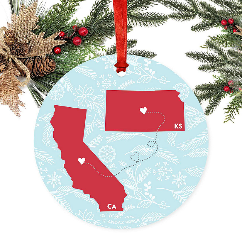 Round Keepsake Ornament, CA &amp; KS Image