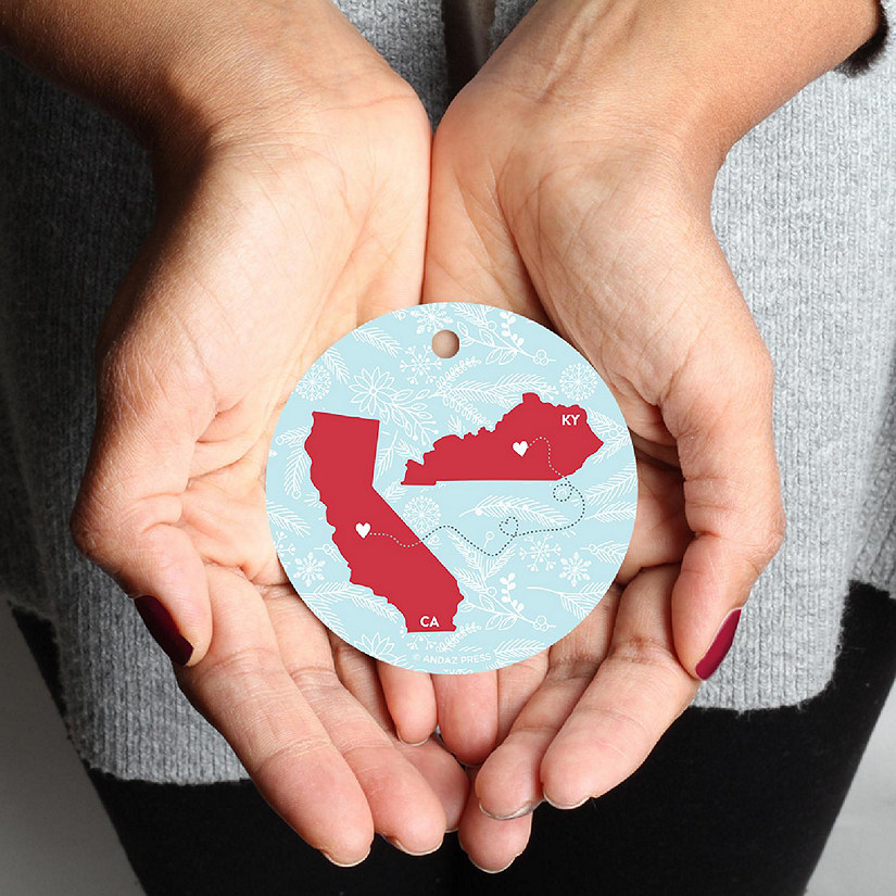 Round Keepsake Ornament, CA &amp; KY Image