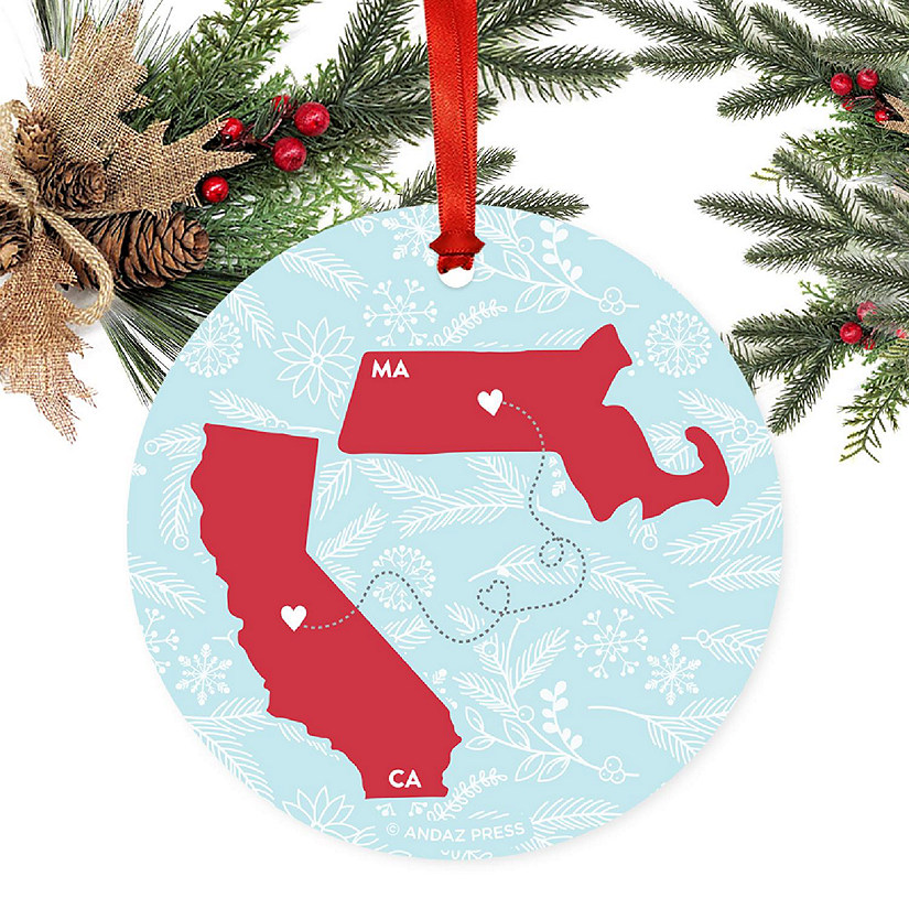 Round Keepsake Ornament, CA &amp; MA Image