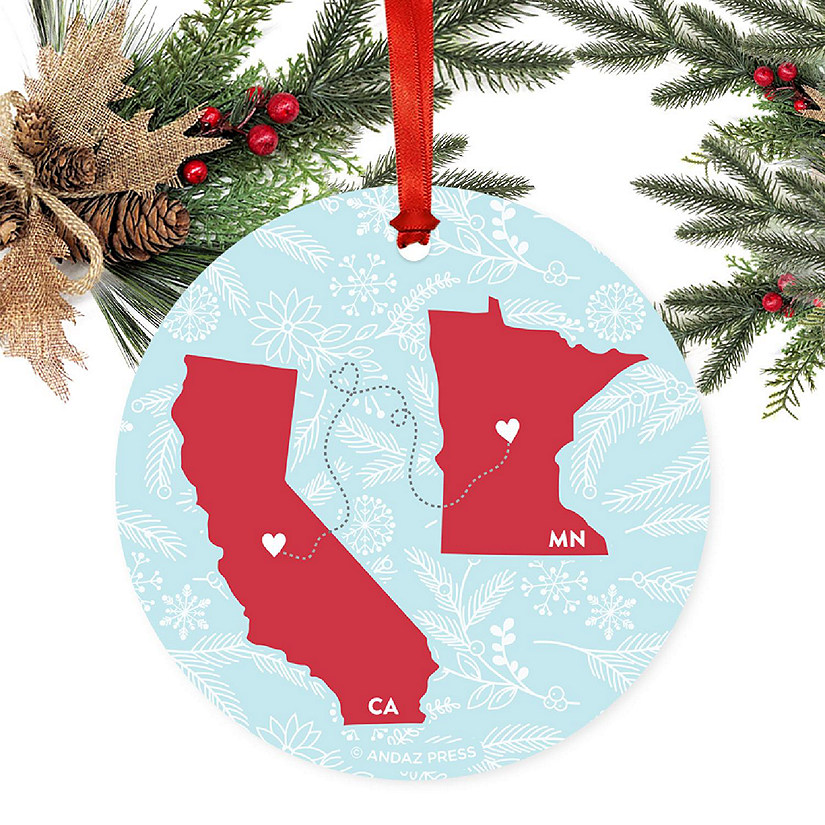 Round Keepsake Ornament, CA &amp; MN Image