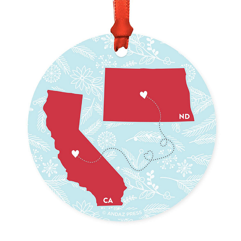Round Keepsake Ornament, CA &amp; ND Image