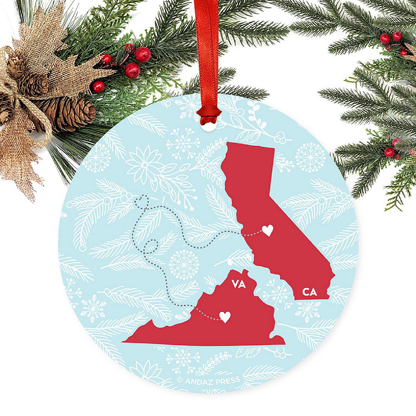 Round Keepsake Ornament, CA &amp; VA Image