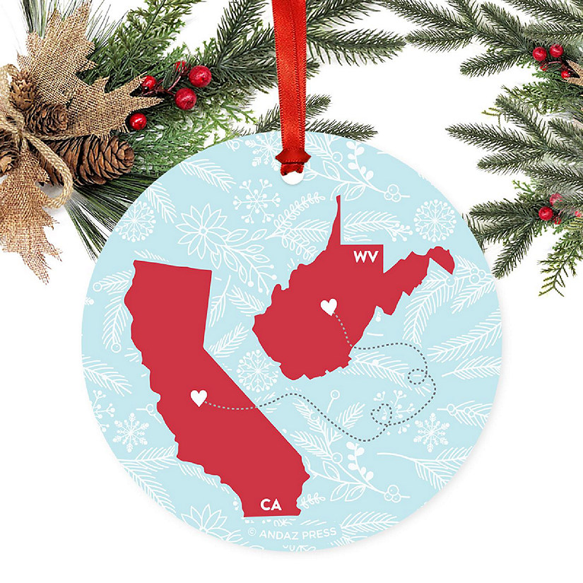 Round Keepsake Ornament, CA &amp; WV Image