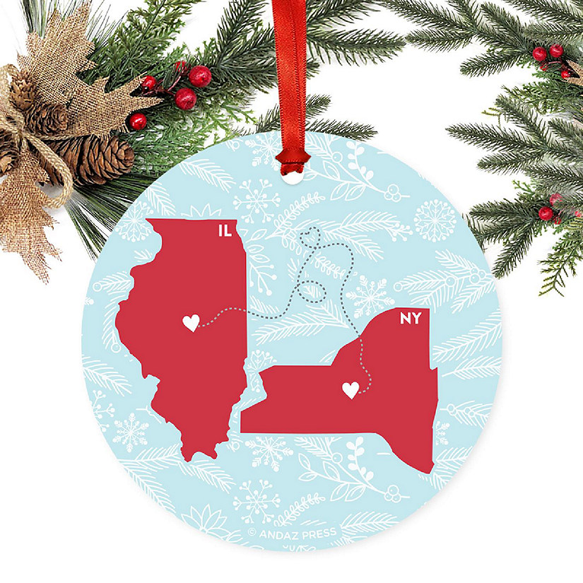 Round Keepsake Ornament, NY &amp; IL Image