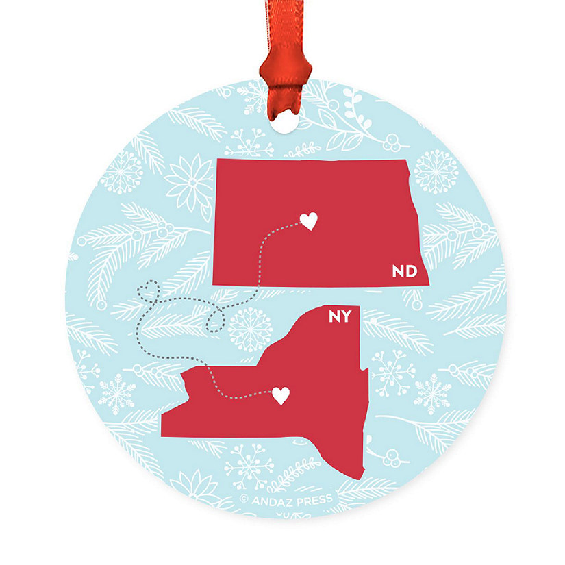 Round Keepsake Ornament, NY &amp; ND Image