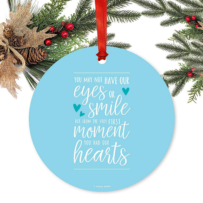 Round Metal Adoption Boy Ornament Image
