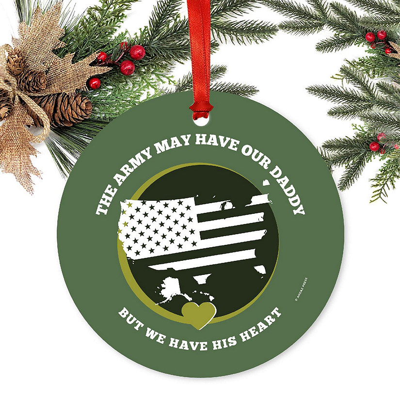 Round Metal Army Daddy Ornament Image