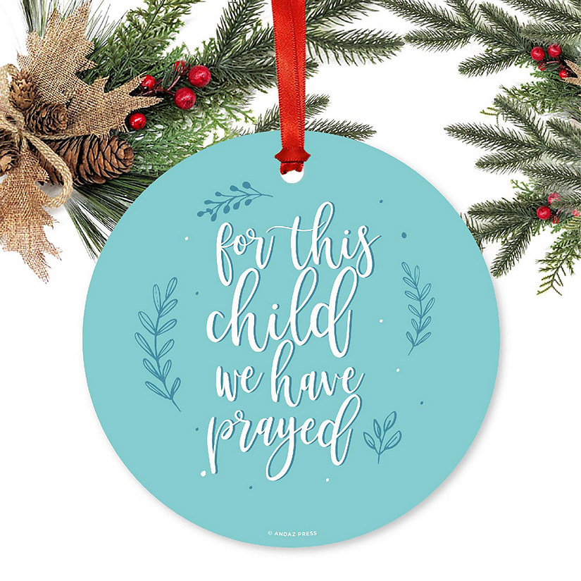 Round Metal Child Prayed Boy Ornament Image