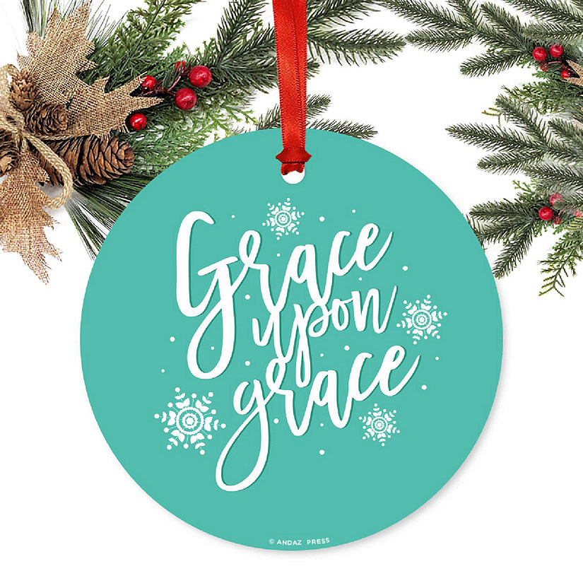 Round Metal Grace Upon Grace Ornament Image