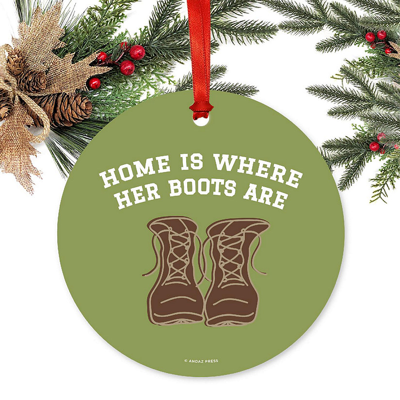 Round Metal Her Boots Ornament Image