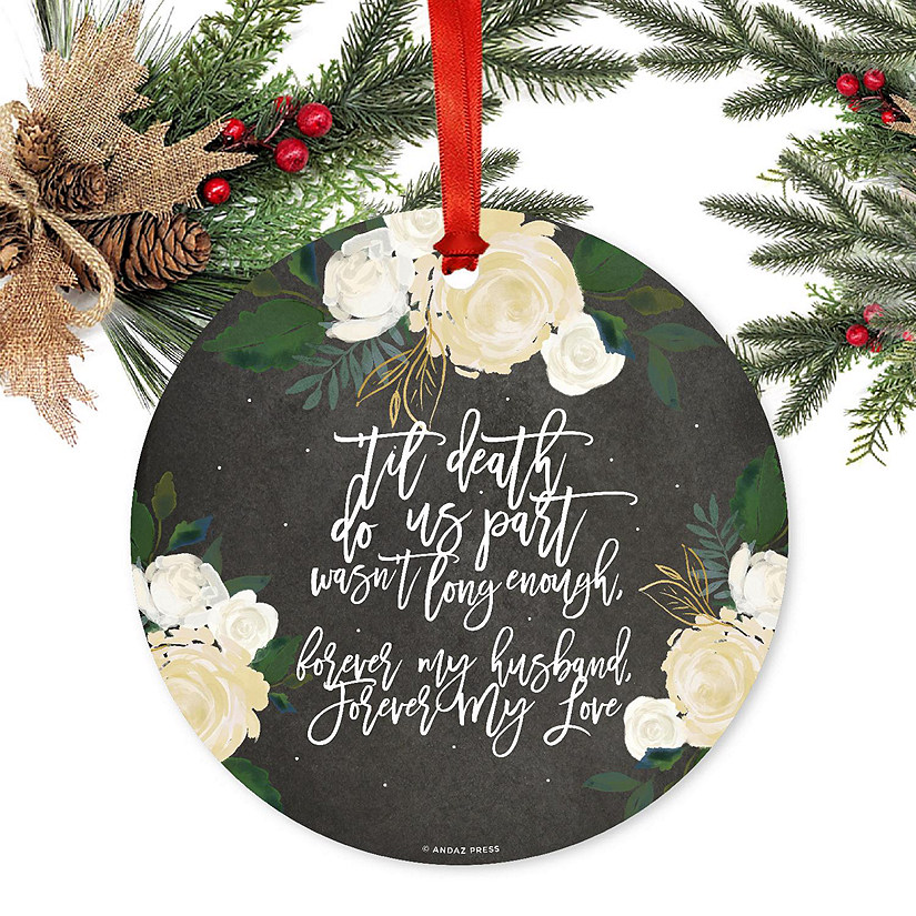 Round Metal Husband Forever Ornament Image