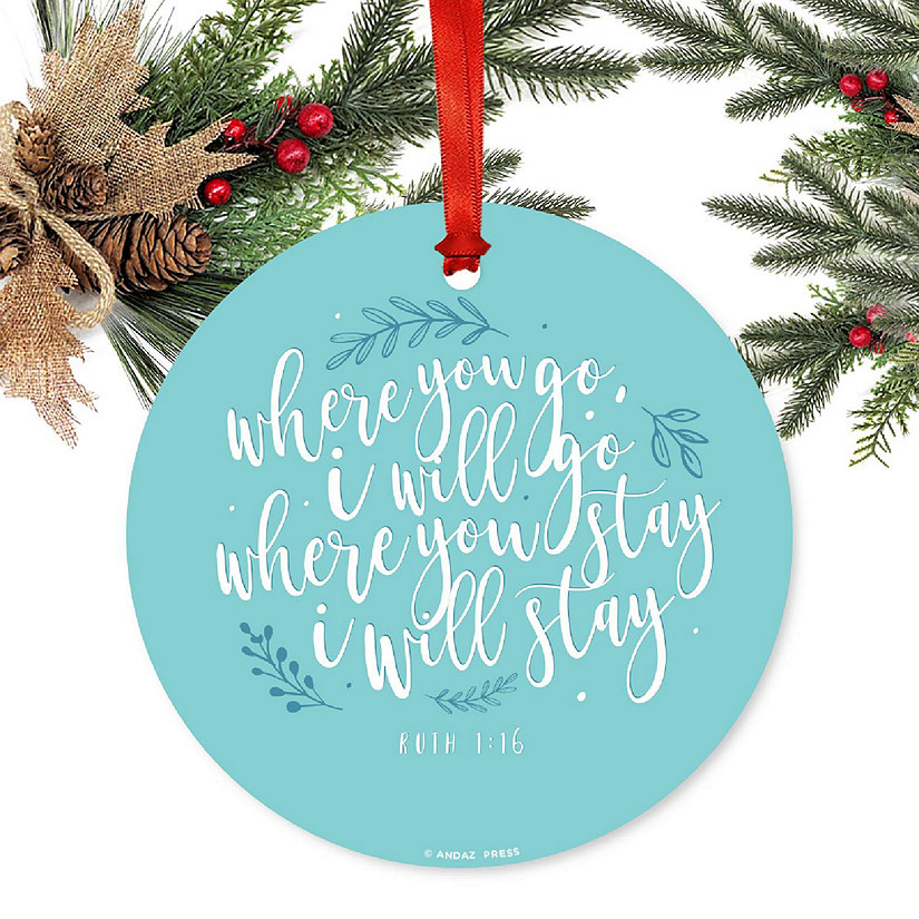 Round Metal Ruth 1:16 Scripture Ornament Image