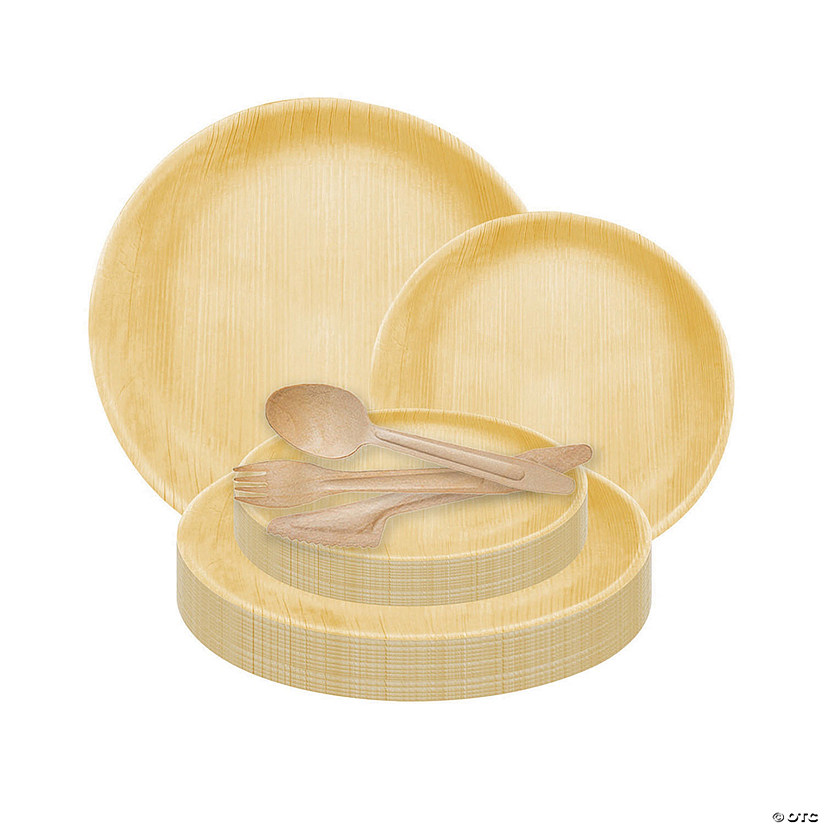 Round Palm Leaf Eco Friendly Disposable Dinnerware Value Set (100