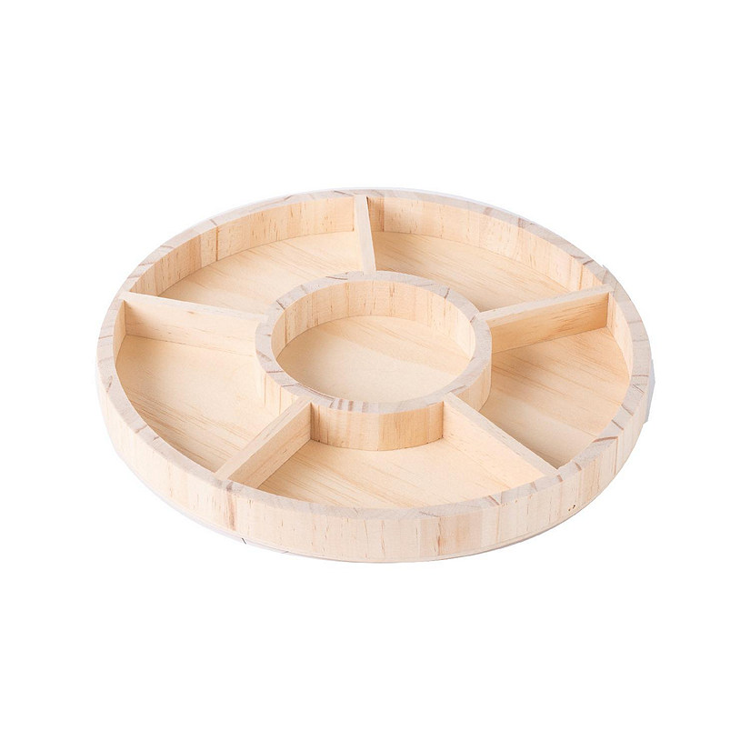 Round Shaped Wooden Tray 4 Pack 10"X1" Image