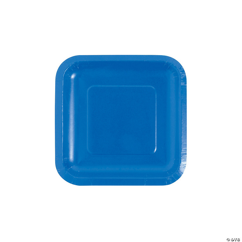 Royal Blue Square Paper Dessert Plates - 24 Ct. Image