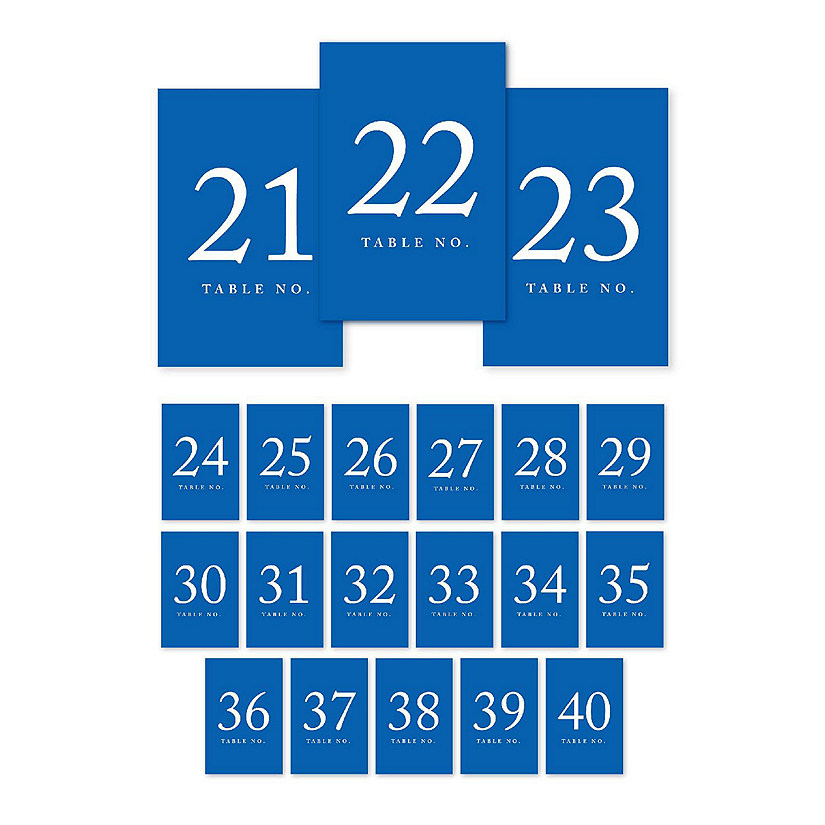 Royal Blue Table Numbers 21 40 Image