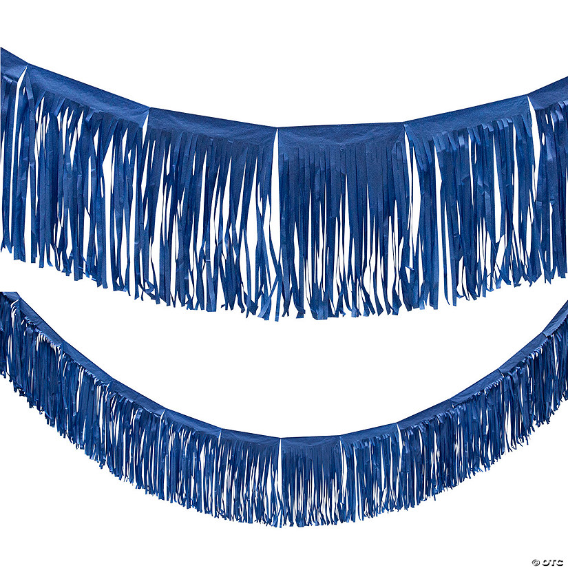 Royal Blue Tissue Paper Fringe Garland Image
