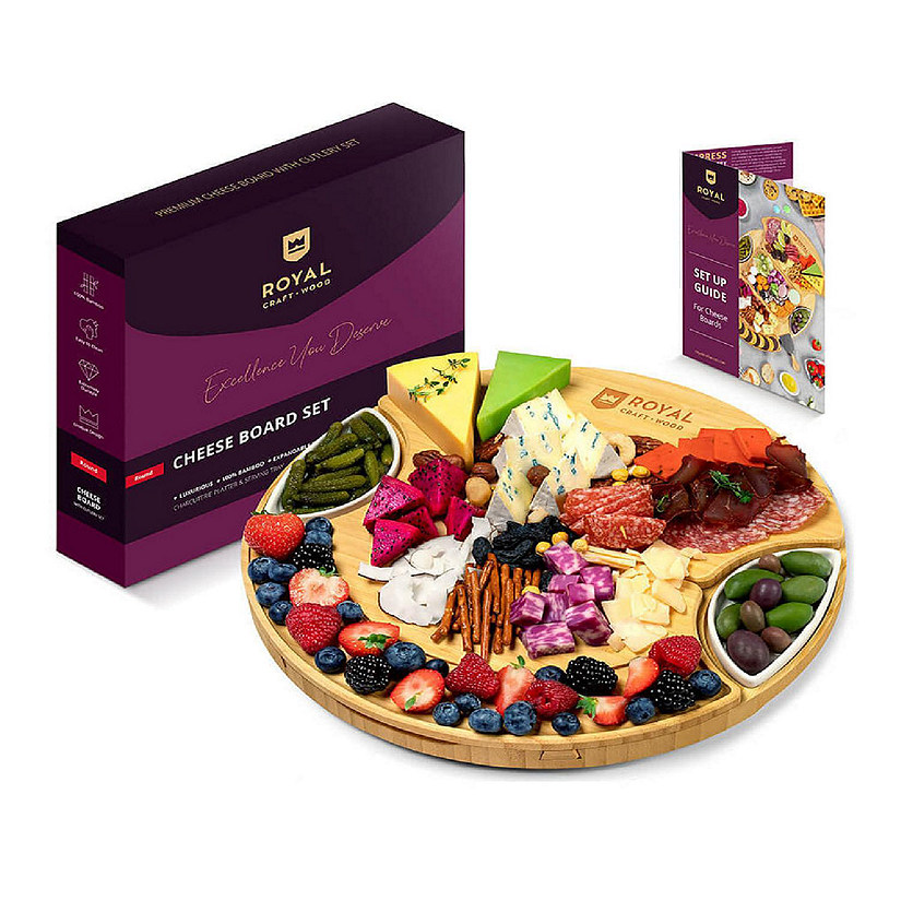 Royal Craft Wood Cheese Board Round, Set