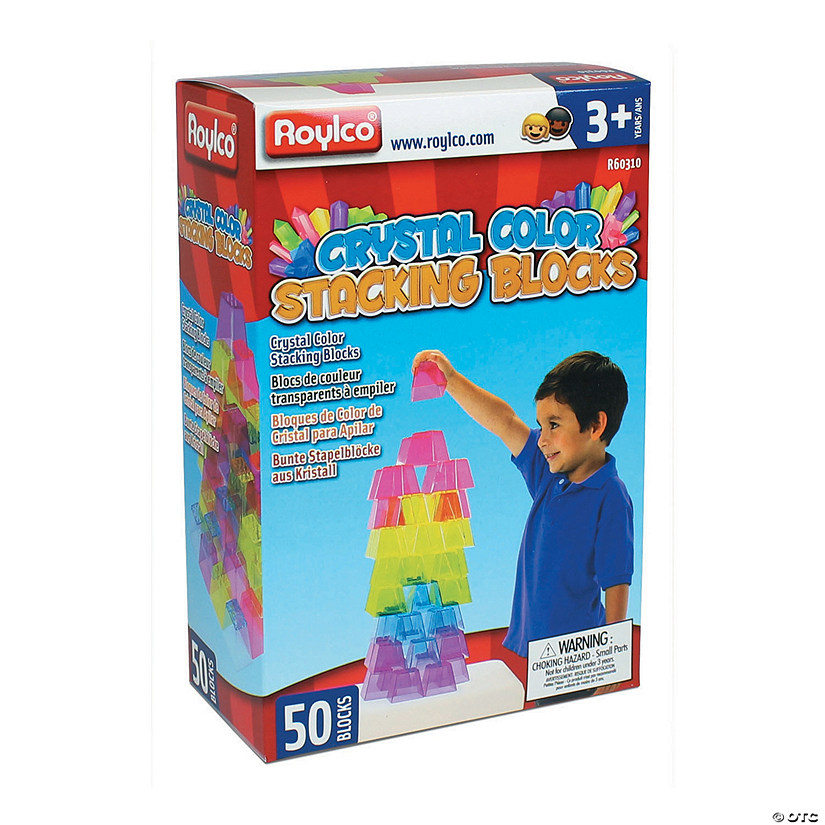 Roylco Crystal Color Stacking Blocks, 50 pieces Image