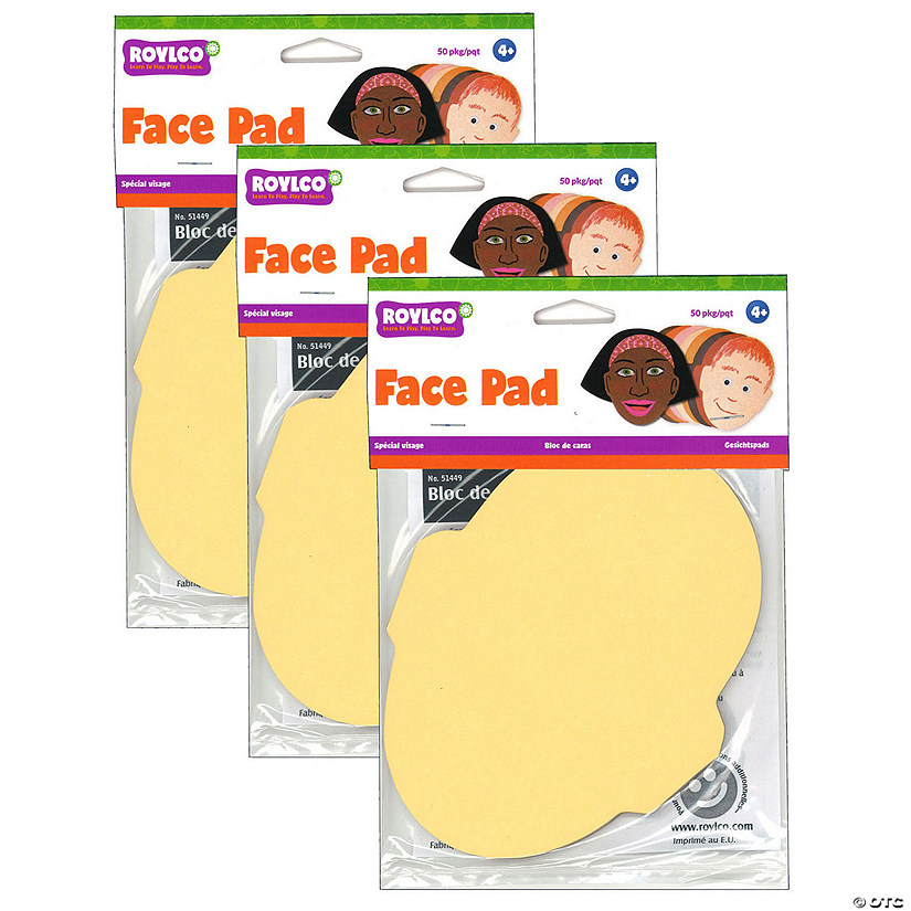 Roylco Face Pad, 50 Sheets Per Pack, 3 Packs Image