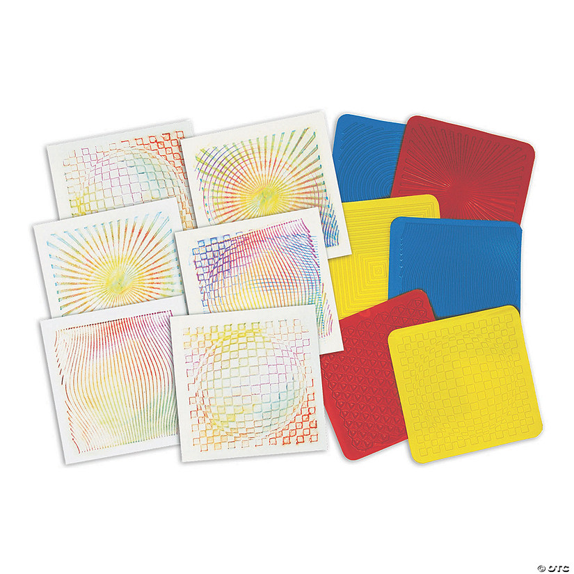 Roylco® Optical Illusion Rubbing Plates, 18 count Oriental Trading
