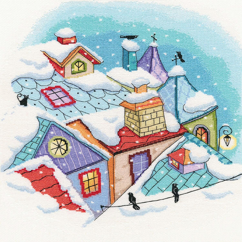 RTO Winter on the roofs M655 Counted Cross Stitch Kit Image