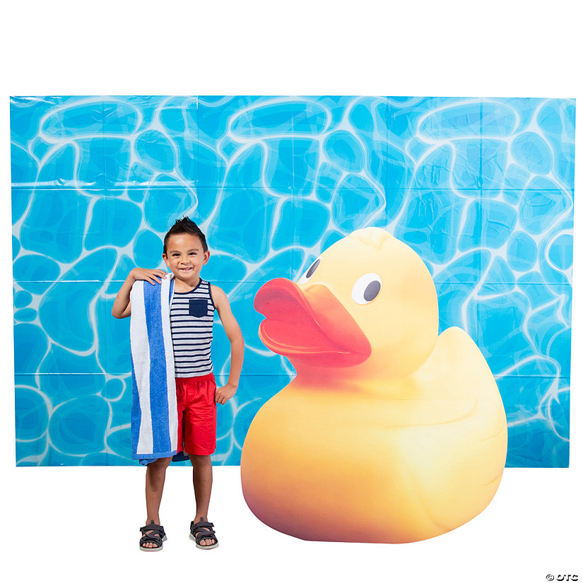 Rubber Duck Pool Time Party Backdrop Decorating Kit - 4 Pc. Image