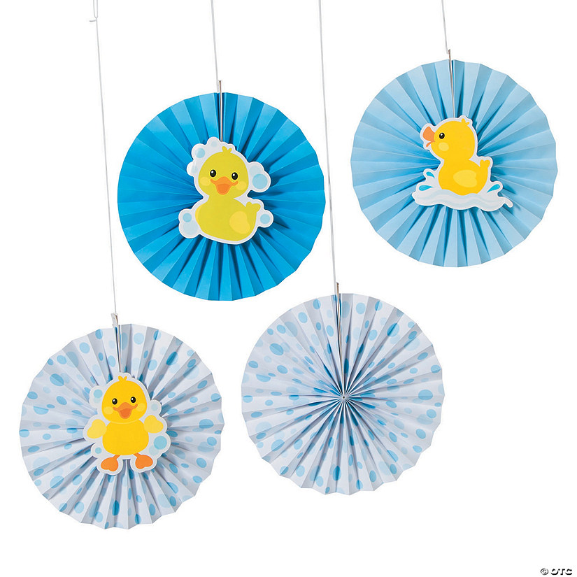 Rubber Ducky Hanging Fans - 12 Pc. Image