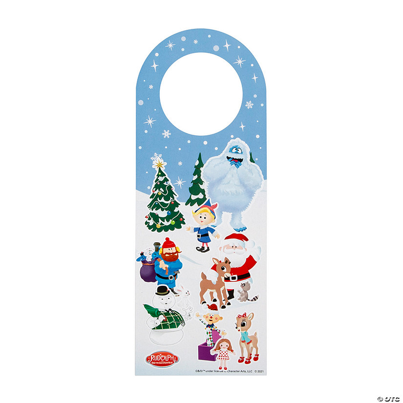 Rudolph the Red-Nosed Reindeer<sup>&#174;</sup> Christmas Doorknob Hanger Sticker Scenes - 12 Pc. Image