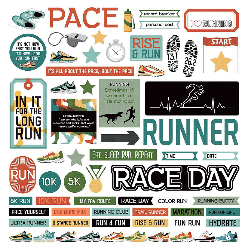 Runner's High Stickers 12"X12"Element
