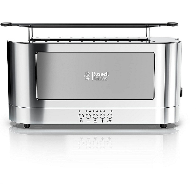 Russell Hobbs Glass Accent Long Toaster- Silver and Stainless