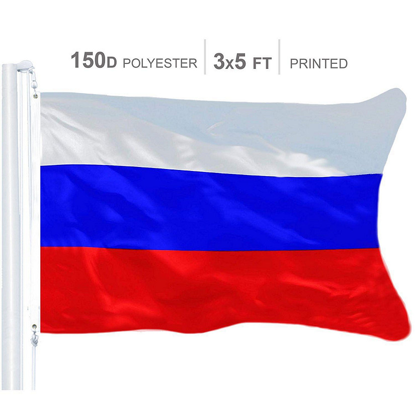 Russia Russian Flag 150D Printed Polyester 3x5 Ft Image