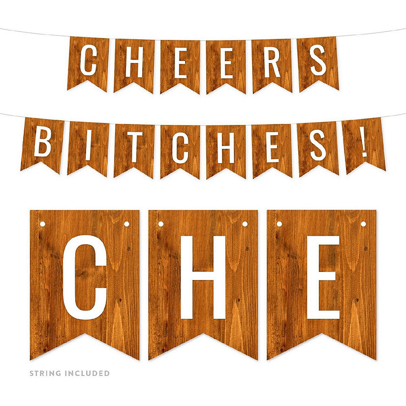 Rustic Barn Wood Cheers Bitches - 4 x 5.5 Inch Image