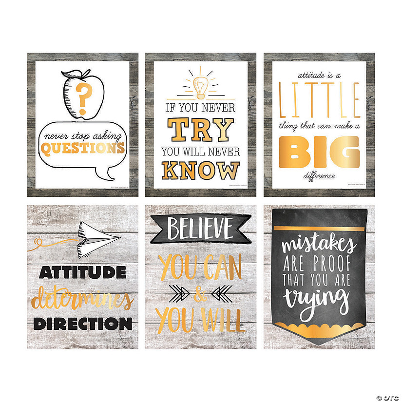 Rustic Classroom Posters - 6 Pc. Image