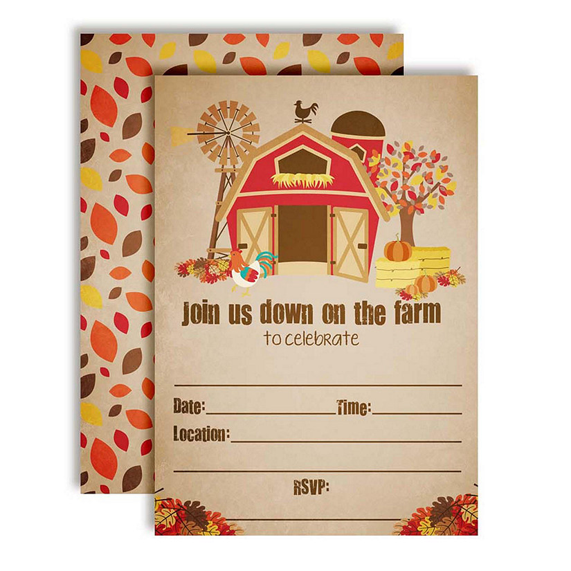 Rustic Fall Farm Party Invitations 40pc. by AmandaCreation Image