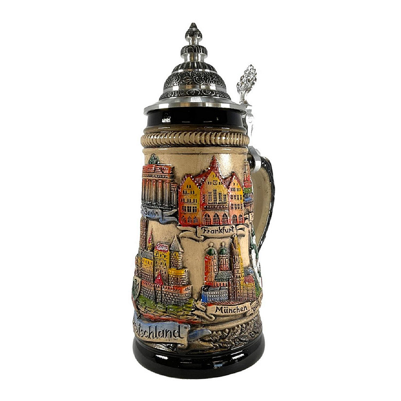 Rustic German Cities with Guard Panorama LE Beer Stein .25 L Mug Made in Germany Image